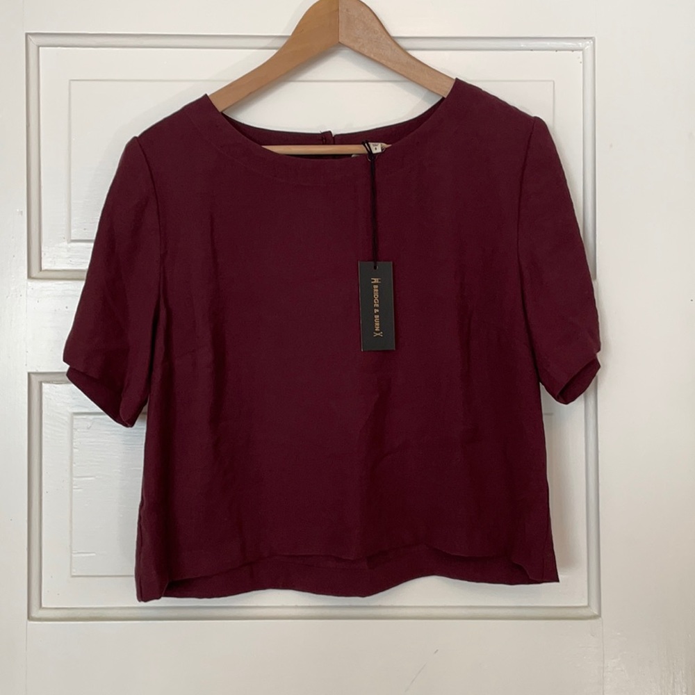 Brand new purple maroon box crop blouse